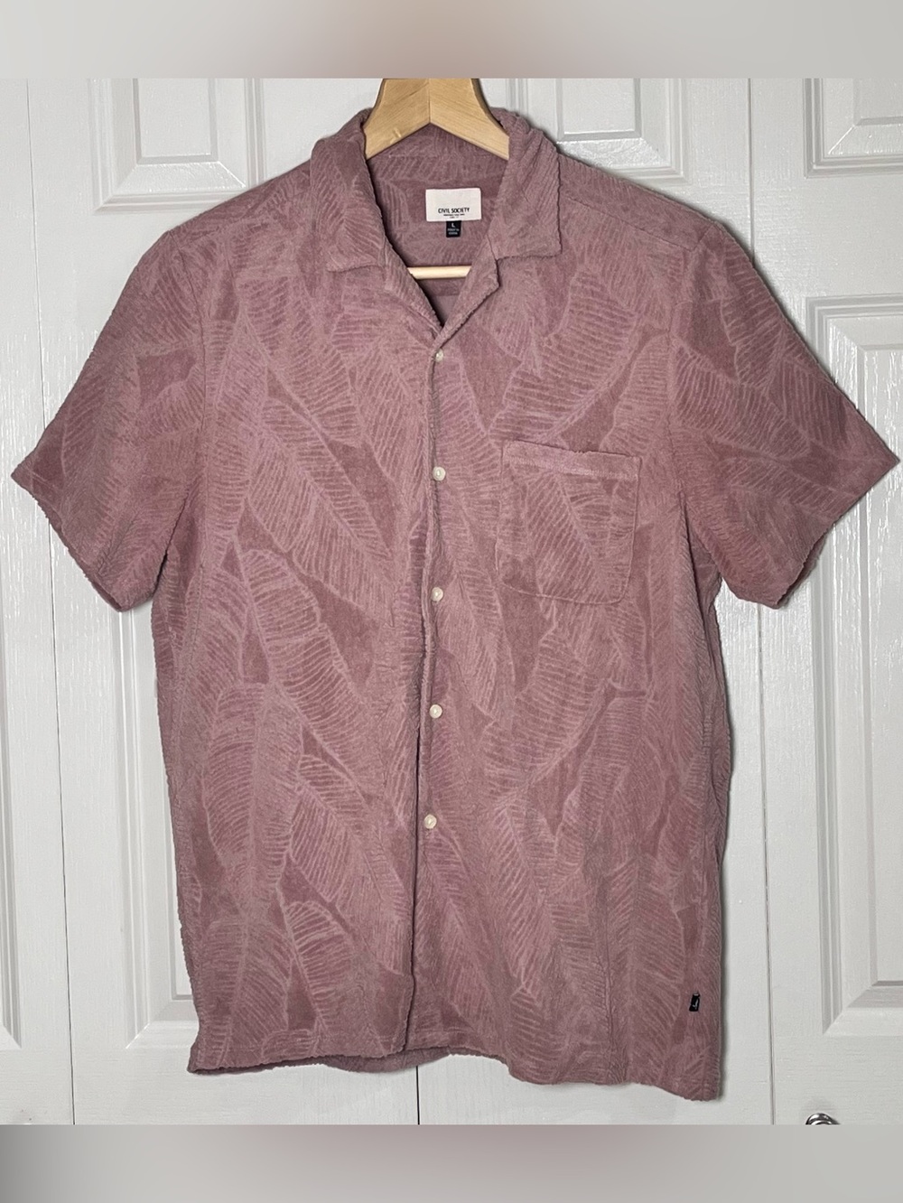 Civil Society Men's Mauve Collared 
Resort/Polo Textured Shirt Size Large